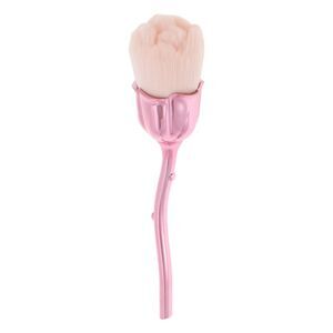 Makeup Flower Shape Powder Brush Rose Gold Tone Pink